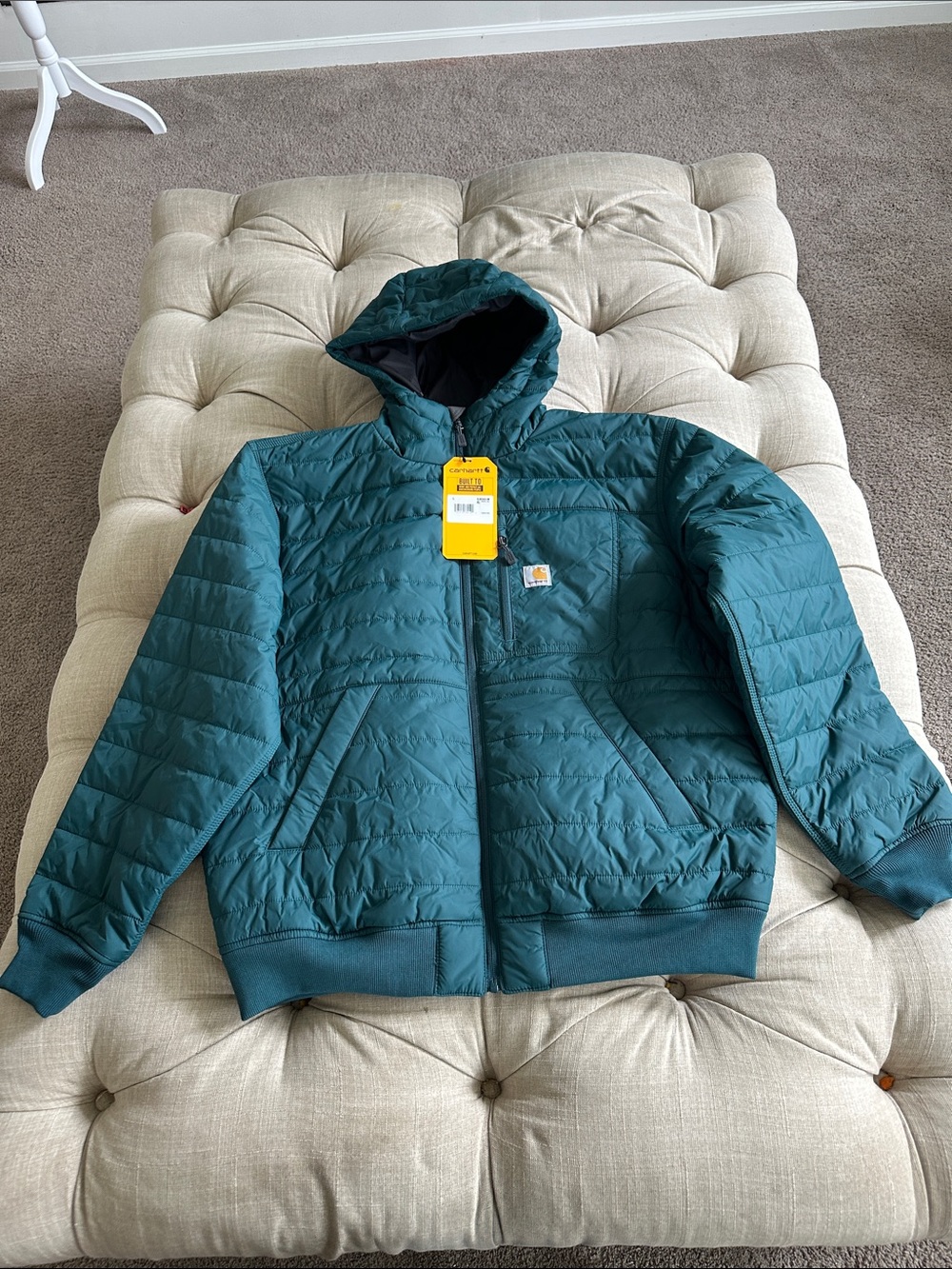 Carhartt Teal Quilted Hooded Puffer Jacket
